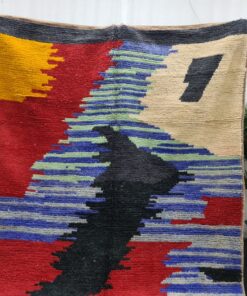 Moroccan Berber Carpet, Red And Blue Rug