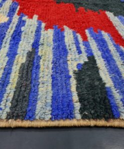 Moroccan Berber Carpet, Red And Blue Rug