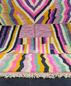 Tribal Handmade Wool Carpet-Colorful Boujad Rug.