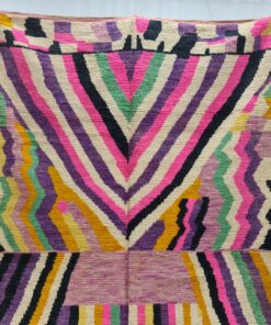 Tribal Handmade Wool Carpet-Colorful Boujad Rug.