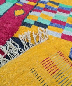 Yolk Yellow And Red Rug, Abstract Boujad Carpet