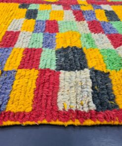 Yolk Yellow And Red Rug, Abstract Boujad Carpet