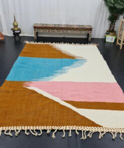 White And Brown Rug-Abstract Carpet