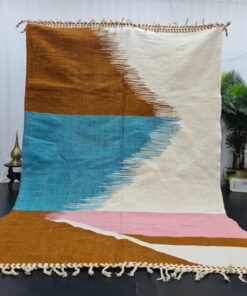 White And Brown Rug-Abstract Carpet