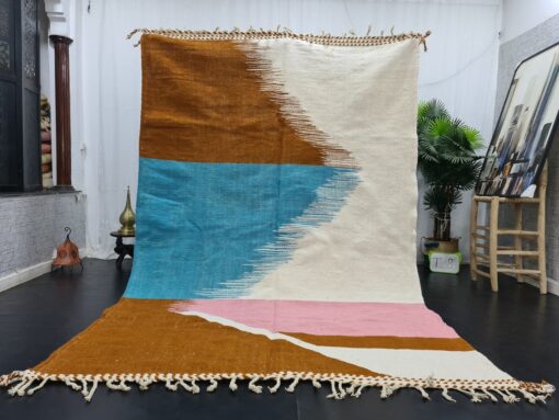 White And Brown Rug-Abstract Carpet