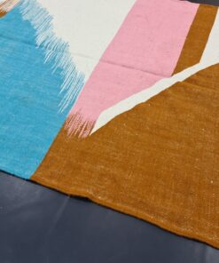 White And Brown Rug-Abstract Carpet