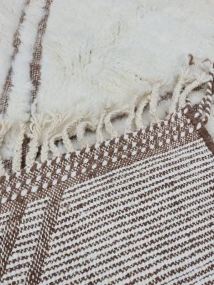 Geometric Rug-Handmade Berber Rug- White And Brown Rug