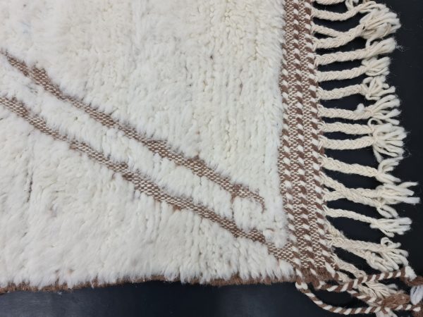 Geometric Rug-Handmade Berber Rug- White And Brown Rug