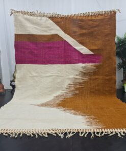 White And Brown Rug-Abstract Carpet