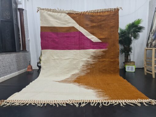 White And Brown Rug-Abstract Carpet