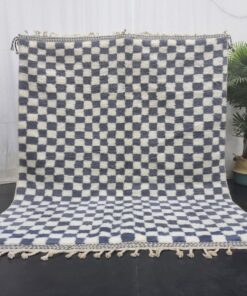 YATMA- Gray and White Rug - Moroccan Beni Ourain Carpet 6x7