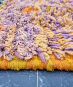 Gray And Orange Rug, Sheep Wool Rug