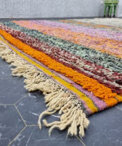 Gray And Orange Rug, Sheep Wool Rug