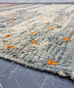 Gray And Orange Rug, Sheep Wool Rug