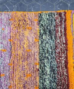 Gray And Orange Rug, Sheep Wool Rug