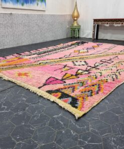 Moroccan Berber Carpet, Tribal Pink Rug