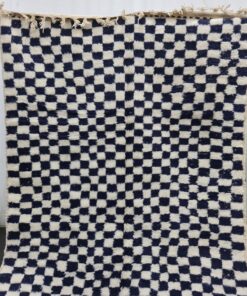 White And Dark Blue Rug