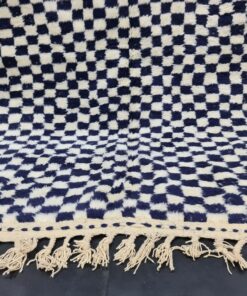 White And Dark Blue Rug