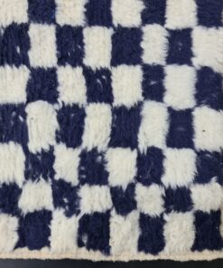 White And Dark Blue Rug