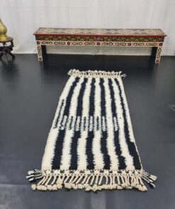 White And Black Rug, Moroccan Berber Carpet