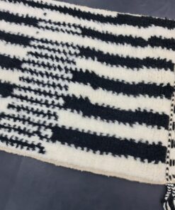 White And Black Rug, Moroccan Berber Carpet