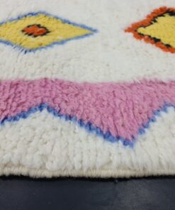 White And Pink Rug, Geometric Carpet