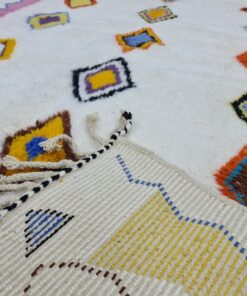 White And Pink Rug, Geometric Carpet