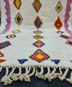 White And Pink Rug, Geometric Carpet