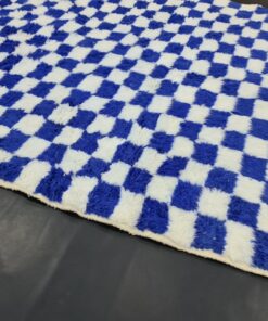 Moroccan White And Blue Rug