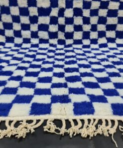 Moroccan White And Blue Rug
