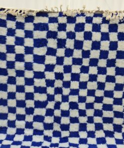 Moroccan White And Blue Rug