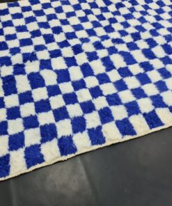 Moroccan White And Blue Rug