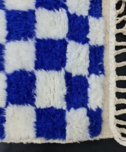 Moroccan White And Blue Rug