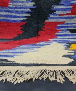 Moroccan Berber Carpet, Red And Blue Rug