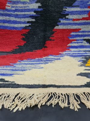 Moroccan Berber Carpet, Red And Blue Rug