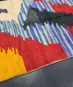 Moroccan Berber Carpet, Red And Blue Rug
