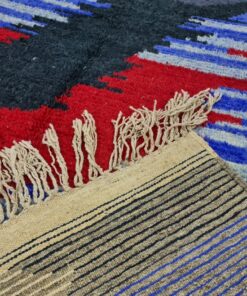 Moroccan Berber Carpet, Red And Blue Rug
