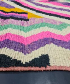 Tribal Handmade Wool Carpet-Colorful Boujad Rug.
