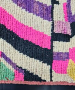 Tribal Handmade Wool Carpet-Colorful Boujad Rug.