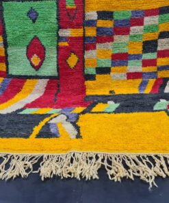 Yolk Yellow And Red Rug, Abstract Boujad Carpet