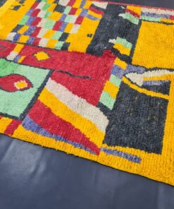 Yolk Yellow And Red Rug, Abstract Boujad Carpet