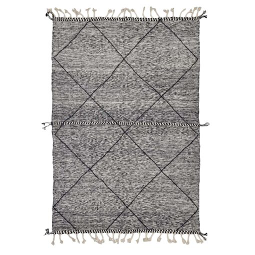 JUBA- Geometric Gray Rug- Kilim Moroccan Rug