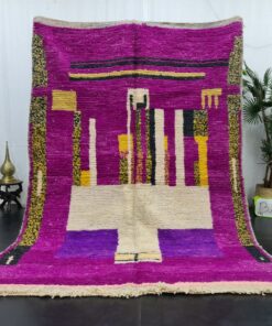 Handmade Boujaad Rug-Purple Wool Rug