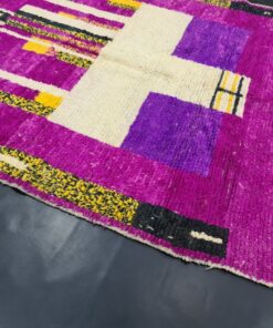 Handmade Boujaad Rug-Purple Wool Rug
