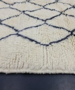 Moroccan Handmade Carpet-White And Black Rug