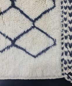 Moroccan Handmade Carpet-White And Black Rug