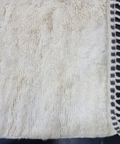 Ivory White And Blue Wool Rug