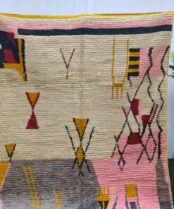 White, Pink And Orange Moroccan Rug