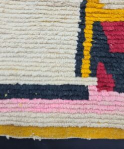 White, Pink And Orange Moroccan Rug