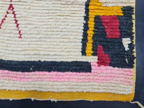 White, Pink And Orange Moroccan Rug